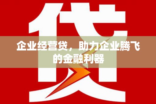 屯溪企业经营贷，助力企业腾飞的金融利器