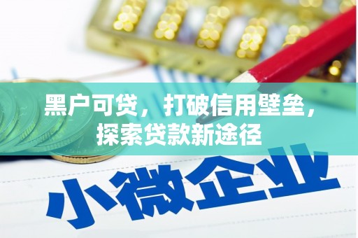 湾仔区黑户可贷，打破信用壁垒，探索贷款新途径