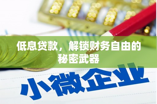 迎泽低息贷款，解锁财务自由的秘密武器