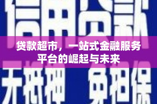 洪雅贷款超市，一站式金融服务平台的崛起与未来