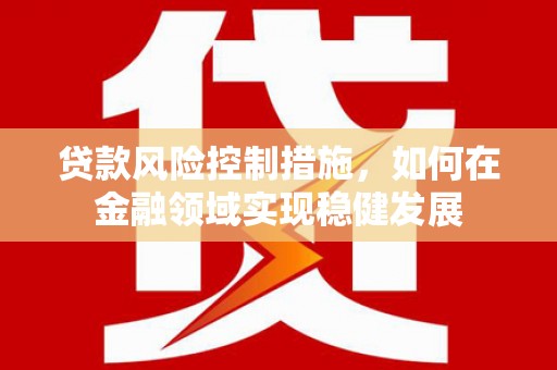 灵石贷款风险控制措施，如何在金融领域实现稳健发展