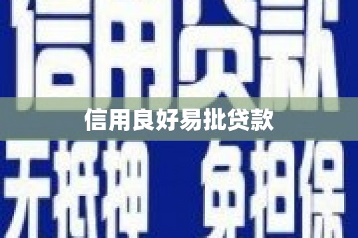 响水信用良好易批贷款