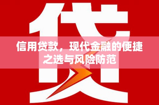 暖暖信用贷款，现代金融的便捷之选与风险防范
