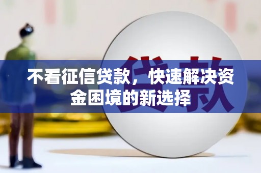 阿莲不看征信贷款，快速解决资金困境的新选择