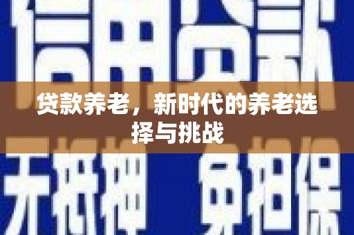 睢宁贷款养老，新时代的养老选择与挑战