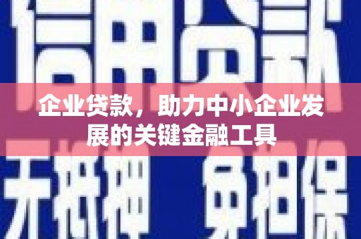 六甲企业贷款，助力中小企业发展的关键金融工具