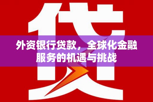 静乐外资银行贷款，全球化金融服务的机遇与挑战