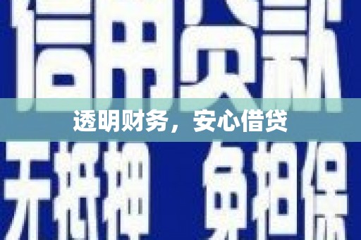 山南透明财务，安心借贷