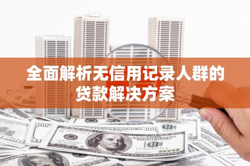 凤林全面解析无信用记录人群的贷款解决方案